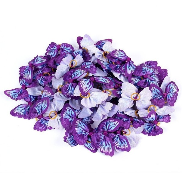 Gomas elásticas para perros con pajarita 12 uds. morado