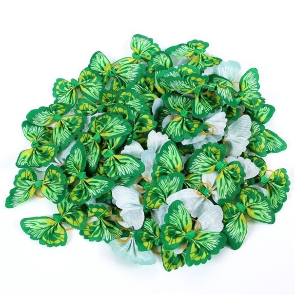 Gomas elásticas para perros con pajarita 12 uds. verde