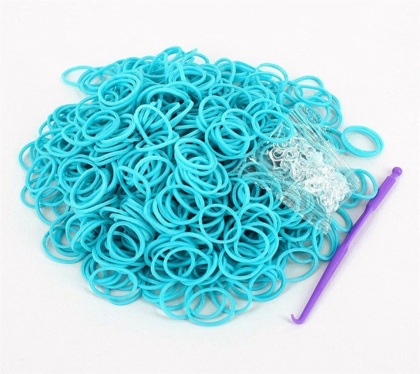 Gomas elásticas para tejer 600 uds. azul claro