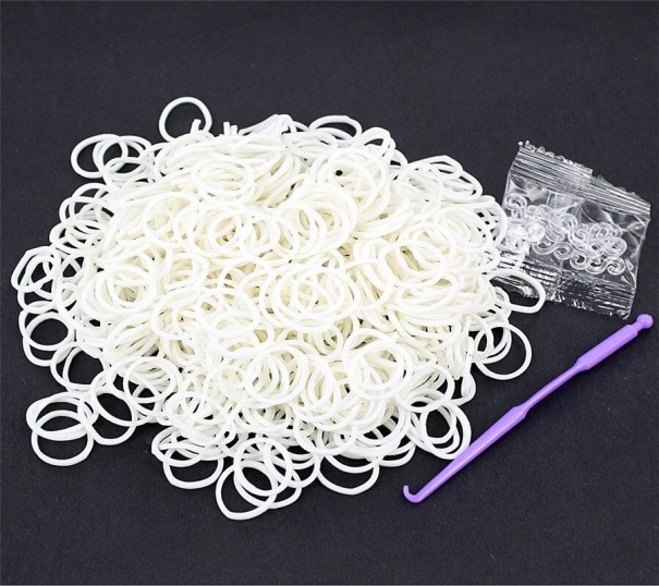 Gomas elásticas para tejer 600 uds. blanco