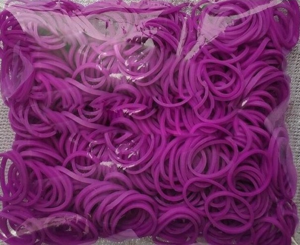 Gomas elásticas para tejer 600 uds. morado claro