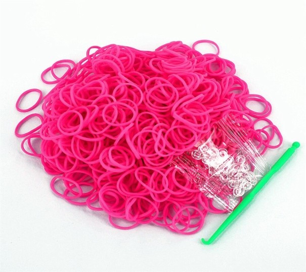 Gomas elásticas para tejer 600 uds. rosa oscuro