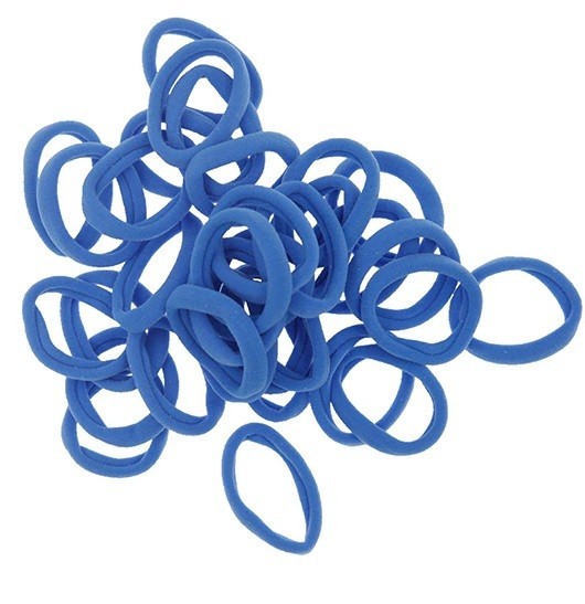 Gomas para el pelo de color liso - 30 uds. azul