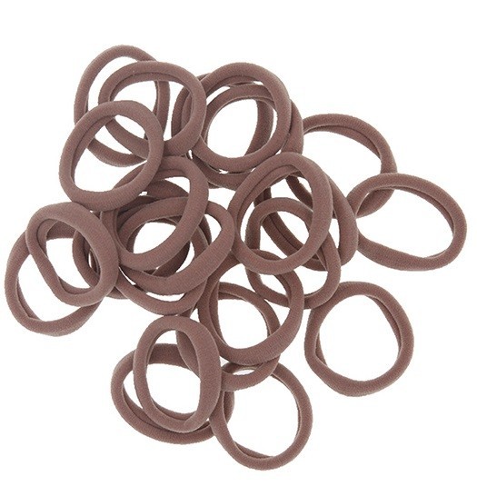 Gomas para el pelo de color liso - 30 uds. marrón