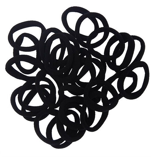 Gomas para el pelo de color liso - 30 uds. negro