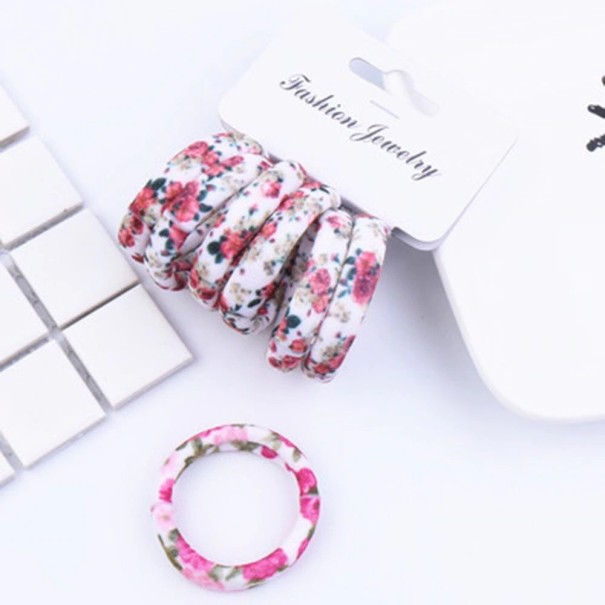 Gomas para el pelo estampadas - 6 uds. blanco