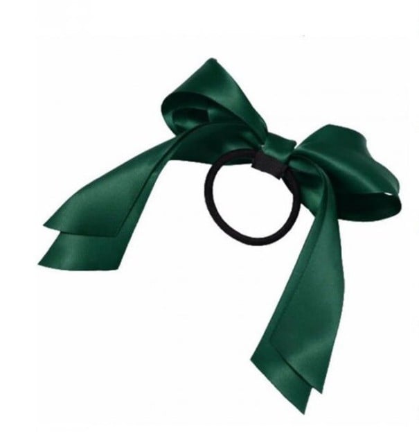 Gomma per capelli con fiocco verde
