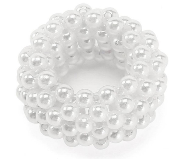 Gomma per capelli con perle bianco