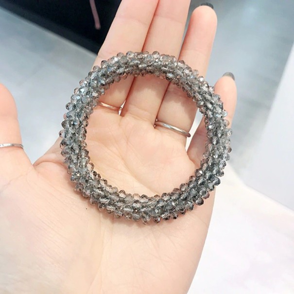 Gomma per capelli con perline grigio