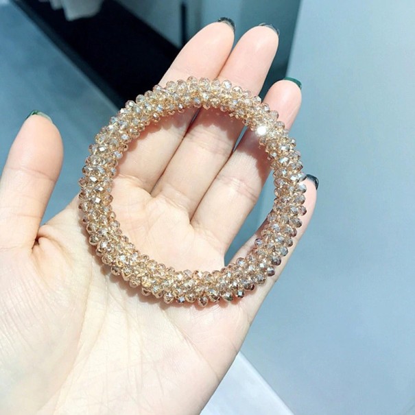Gomma per capelli con perline trasparente