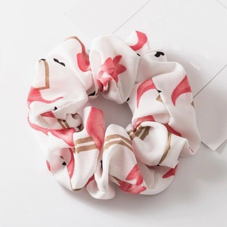 Gomme à cheveux avec flamants roses 1