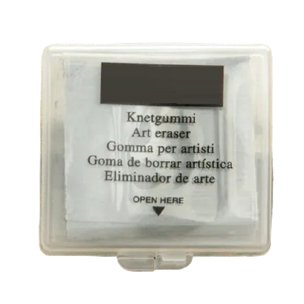 Gomme douce pour artistes Gomme à effacer respectueuse du papier Gomme de qualité dans une boîte en plastique Gomme artistique pour effacer des crayons 4 x 3,5 x 1 cm blanc