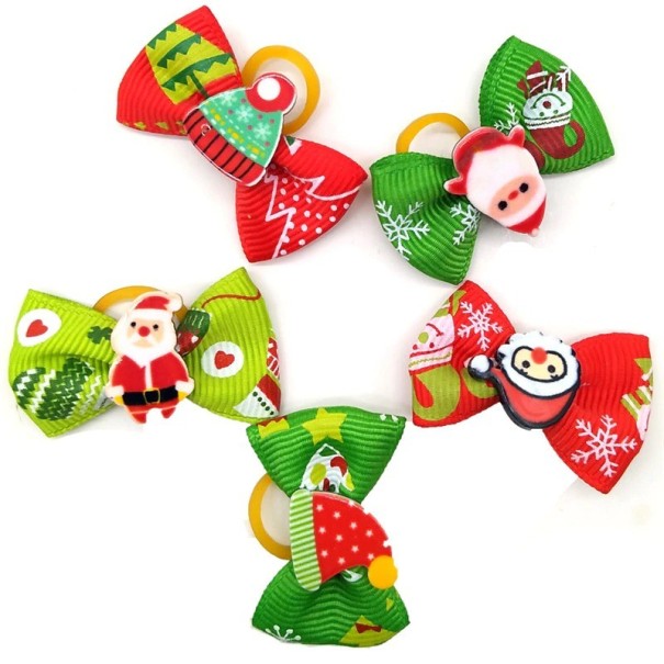 Gommes pour chiens avec nœud de Noël 10 pcs 1