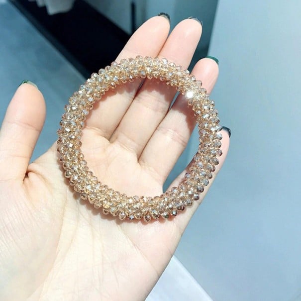 Gommette à cheveux avec perles transparent