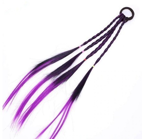 Gommette à cheveux avec tresses violet