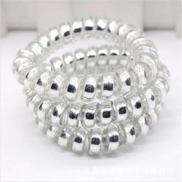 Gommini a spirale per capelli - 5 pz argento