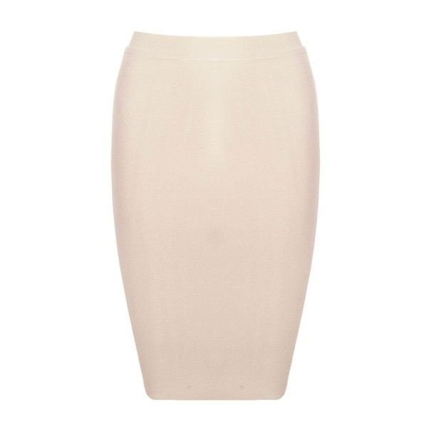 Gonna a tubino da donna al ginocchio beige L