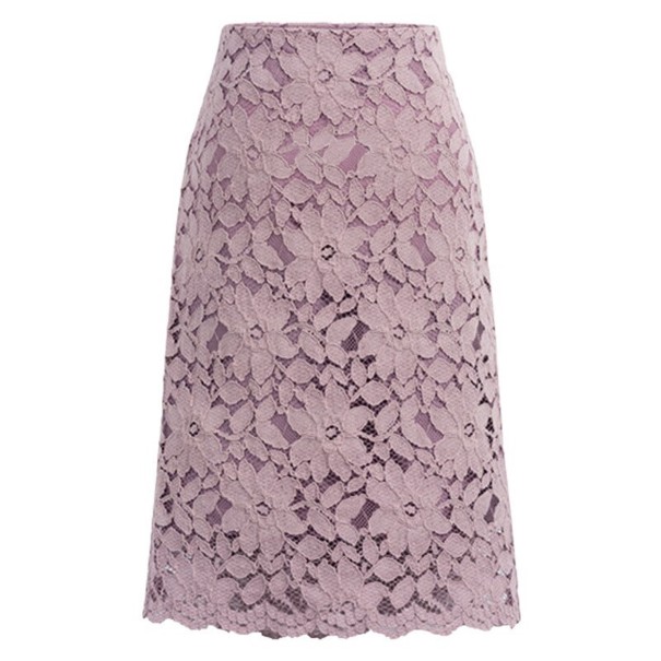 Gonna a tubino da donna con pizzo floreale rosa 4XL