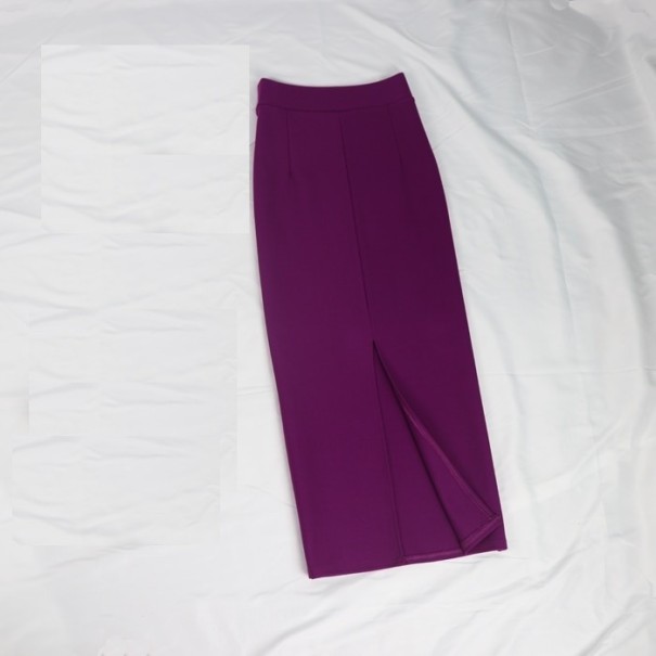 Gonna a tubino da donna con spacco viola