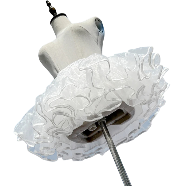 Gonna corta a balze in organza di 28 cm 6 m Petticoat in organza vaporoso per abiti, costumi e outfit retro da ballo 1