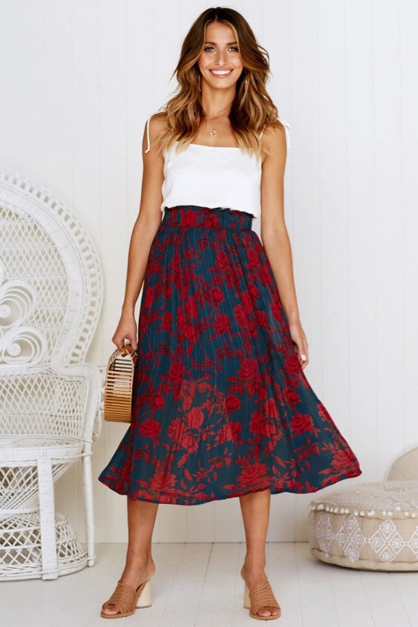 Gonna da donna con fiori A1586 XL