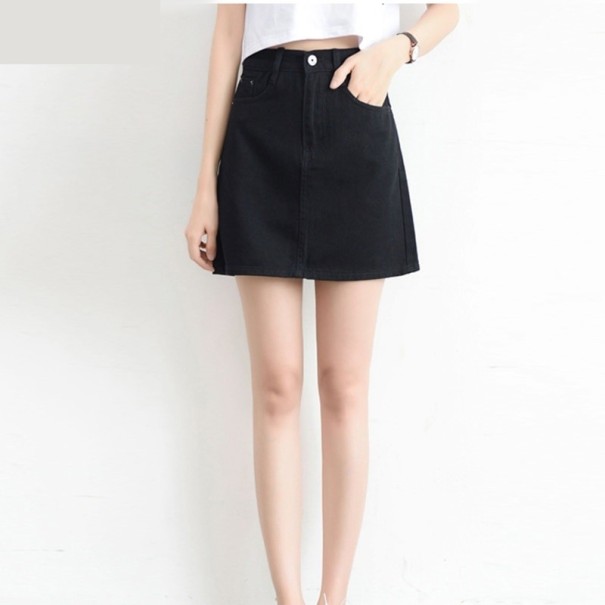 Gonna di jeans da donna nero S