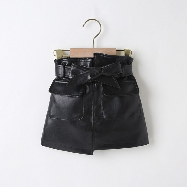Gonna in pelle per ragazze L1028 nero 6