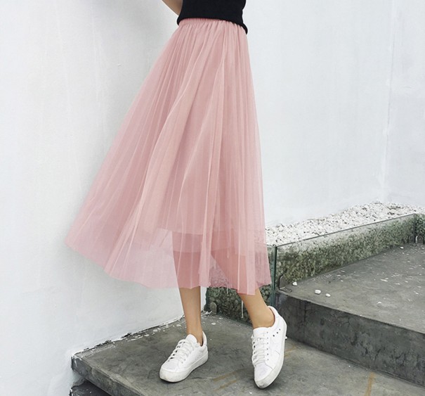 Gonna in tulle da donna con sottogonna rosa