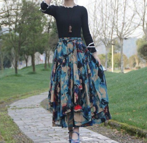 Gonna lunga da donna con motivo A1982 4