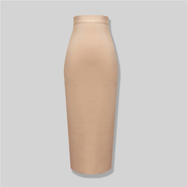 Gonna lunga da donna con vita alta beige M