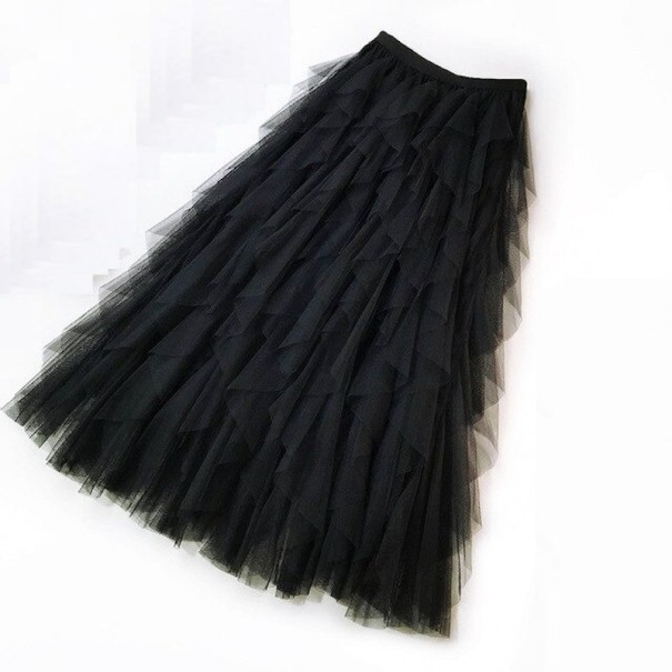 Gonna lunga in tulle da donna G53 nero