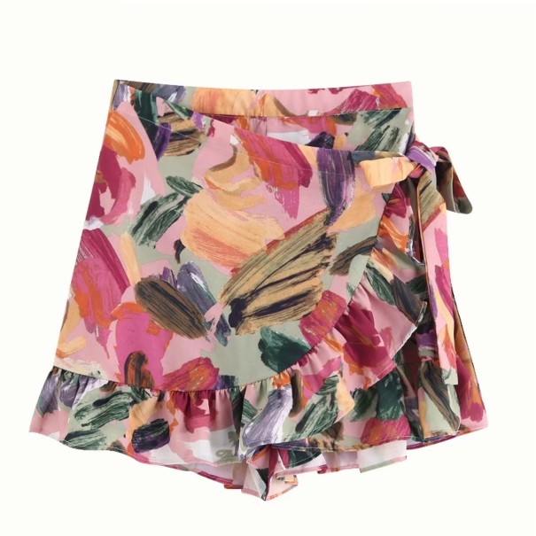 Gonna mini avvolgente da donna colorata A1176 L