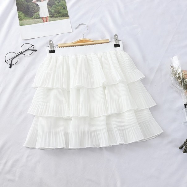 Gonna mini da donna con volant bianco