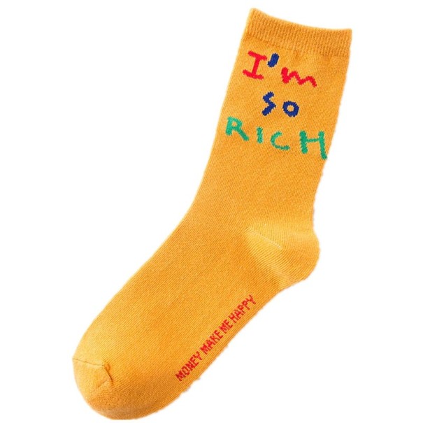 Gördeszka zokni felirattal sárga