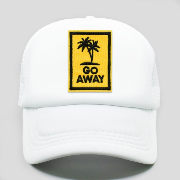 Gorra de camionero con palmeras blanco