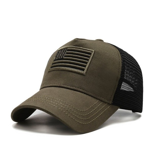 Gorra de camionero para hombre de EE. UU. verde militar