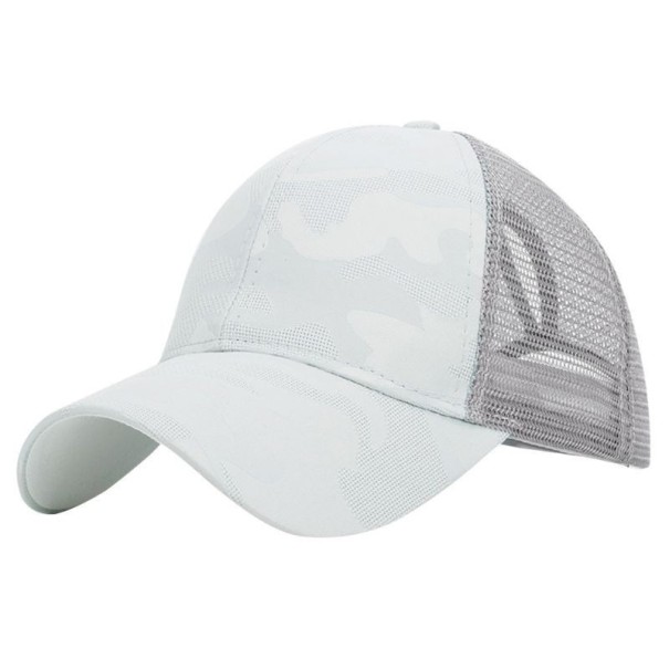 Gorra de camionero para mujer con estampado de camuflaje T9 gris