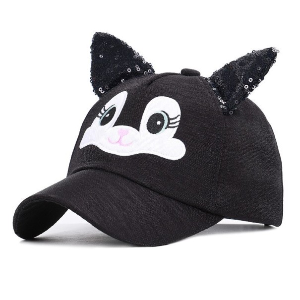 Gorra de conejo para niños negro
