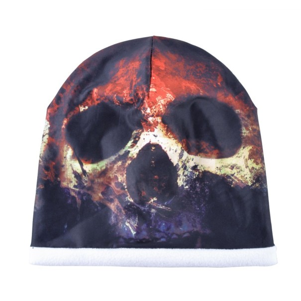 Gorra de hombre con estampado J747 blanco calavera en llamas