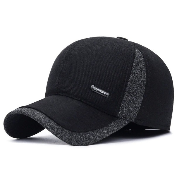 Gorra de invierno para hombre con orejeras negro