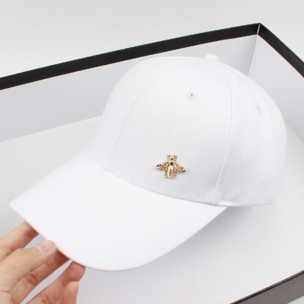 Gorra de mujer con abeja blanco L