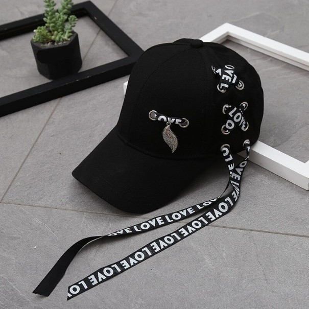 Gorra de mujer con cinta negro