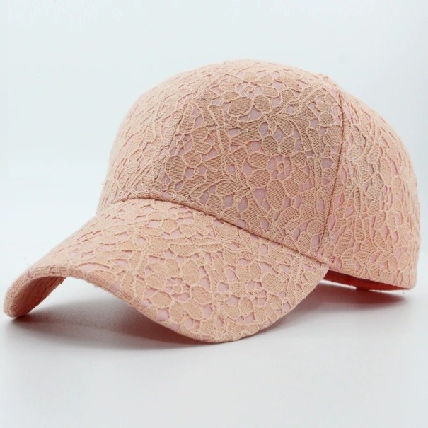 Gorra de mujer con encaje rosa viejo