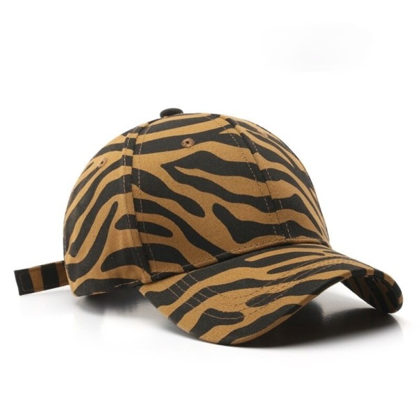 Gorra de mujer con estampado de cebra amarillo oscuro