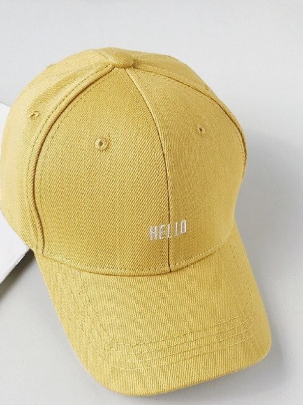 Gorra de mujer Hello amarillo oscuro