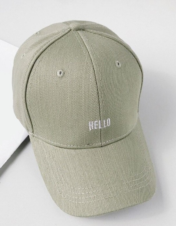 Gorra de mujer Hello verde militar