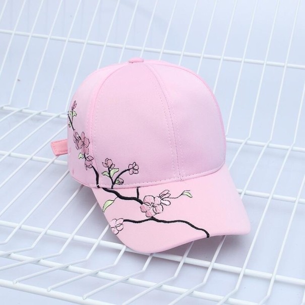 Gorra feminina com flores A2536 rosa