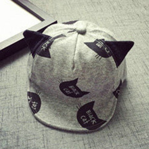 Gorra infantil con forma de gato J2458 gris