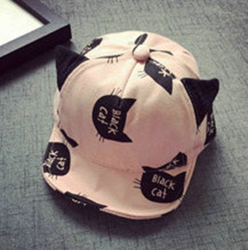 Gorra infantil con forma de gato J2458 rosa