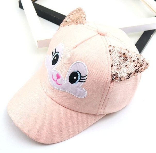 Gorra infantil con orejas Becca rosa claro